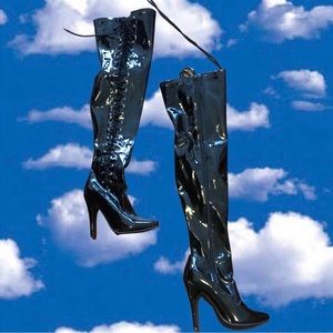 *Thigh High Lace Up Boots - Ellie Shoes*